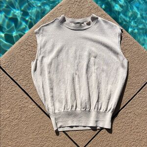 Ann Taylor Sleeveless Crewneck Sweater - Taupe